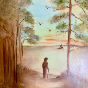 Original Dorothy Schmidt Signed Painting On Tile